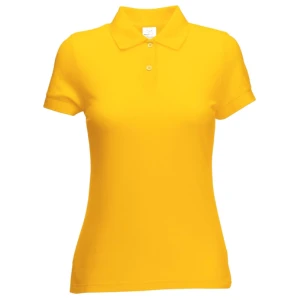 Polos pique manga corta amarillo para mujer