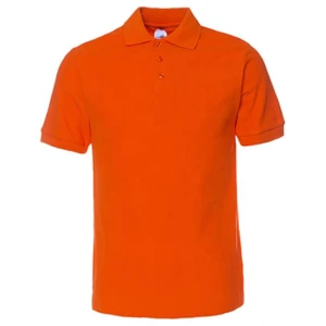 Polos pique manga corta anaranjado para hombre