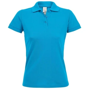 Polos pique manga corta celeste para mujer