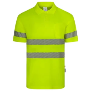 Polos pique manga corta hombre con cinta reflectiva