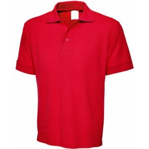 Polos pique manga corta rojo para hombre