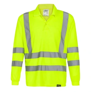 Polos pique manga larga con cinta reflectica