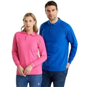 Polos pique manga larga sin bolsillo