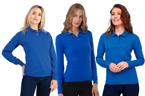 Usos de polos pique manga larga mujer