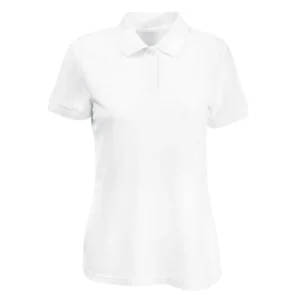 polo camisero pique manga corta color blanco para mujer por mayor