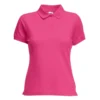 polo camisero pique manga corta color fucsia para mujer