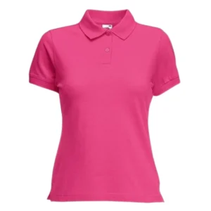 polo camisero pique manga corta color fucsia para mujer