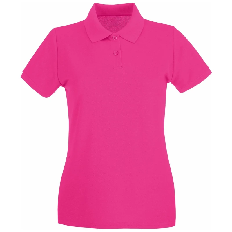 polo camisero pique manga corta color fucsia para mujer por mayor