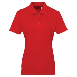 polo camisero pique manga corta color rojo para mujer por mayor
