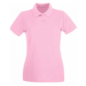 polo camisero pique manga corta color rosado para mujer