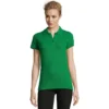 polo camisero pique manga corta color verde para mujer en gamarra