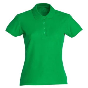 polo camisero pique manga corta color verde para mujer por mayor