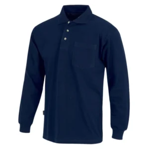 polo camisero pique manga larga color azul marino para hombre por mayor