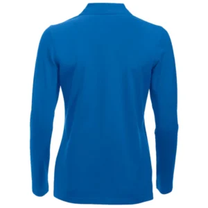 polo camisero pique manga larga color azul para mujer por mayor