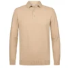 polo camisero pique manga larga color beige para hombre