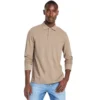 polo camisero pique manga larga color beige para hombre en Gamarra