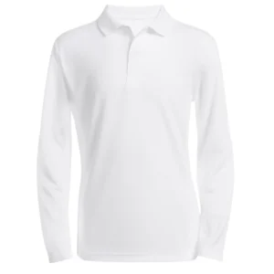 polo camisero pique manga larga color blanco para hombre por mayor