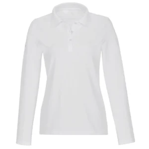 polo camisero pique manga larga color blanco para mujer por mayor