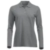 polo camisero pique manga larga color gris para mujer
