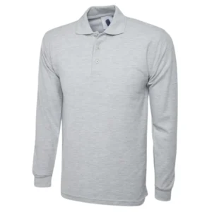 polo camisero pique manga larga color melange para hombre