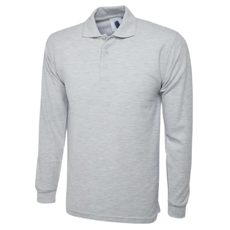 Polo Camisero Pique Manga Larga Melange para Hombre polo camisero pique manga larga color melange para hombre