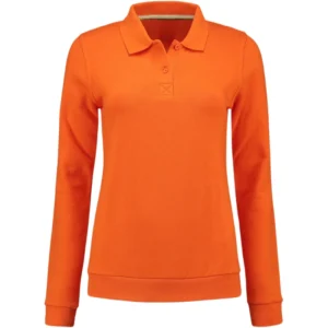polo camisero pique manga larga color naranja para mujer por mayor