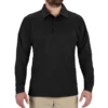 polo camisero pique manga larga color negro para hombre en gamarra