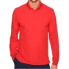 polo camisero pique manga larga color rojo para hombre en gamarra
