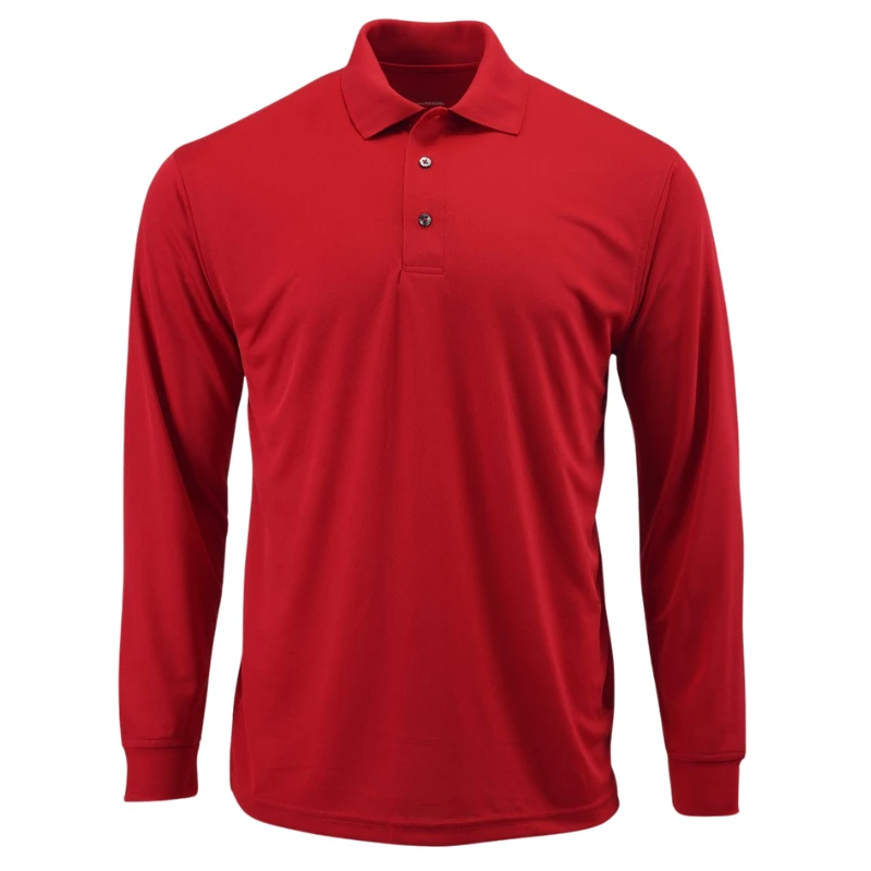 Polo Camisero Pique Manga Larga Rojo para Hombre polo camisero pique manga larga color rojo para hombre