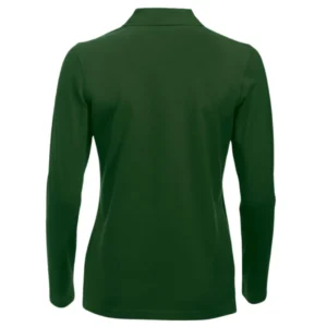polo camisero pique manga larga color verde Botella para mujer por mayor