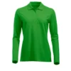 polo camisero pique manga larga color verde para mujer
