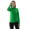 polo camisero pique manga larga color verde para mujer en gamarra
