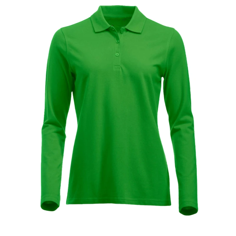 Polo Camisero Pique Manga Larga Verde para Mujer polo camisero pique manga larga color verde para mujer