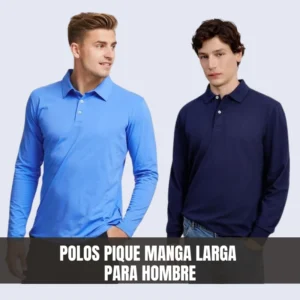 Polos Camiseros Pique Manga Larga para Hombre