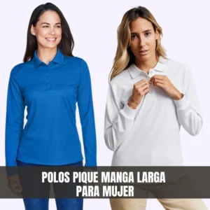 Polos Camiseros Pique Manga Larga para Mujer