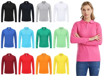 polos camiseros pique manga larga para mujer