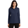 Polos Camiseros Mujer Manga Larga Azul Marino