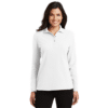 Polos Camiseros Mujer Manga Larga blanco