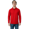 Polos Camiseros Pique Hombre Manga Larga Roja - adelante