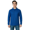 Polos Camiseros Pique Hombre Manga Larga azul - adelante