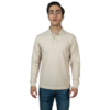 Polos Camiseros Pique Hombre Manga Larga beige - adelante