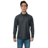 Polos Camiseros Pique Hombre Manga Larga gris oscuro - adelante