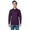 Polos Camiseros Pique Hombre Manga Larga morado - adelante