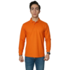 Polos Camiseros Pique Hombre Manga Larga naranja - adelante