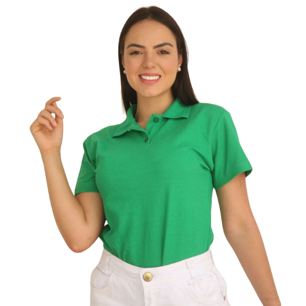 Polo Camisero Pique para Mujer Color Verde