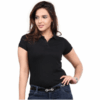 Polo Camisero Pique para Mujer Negro